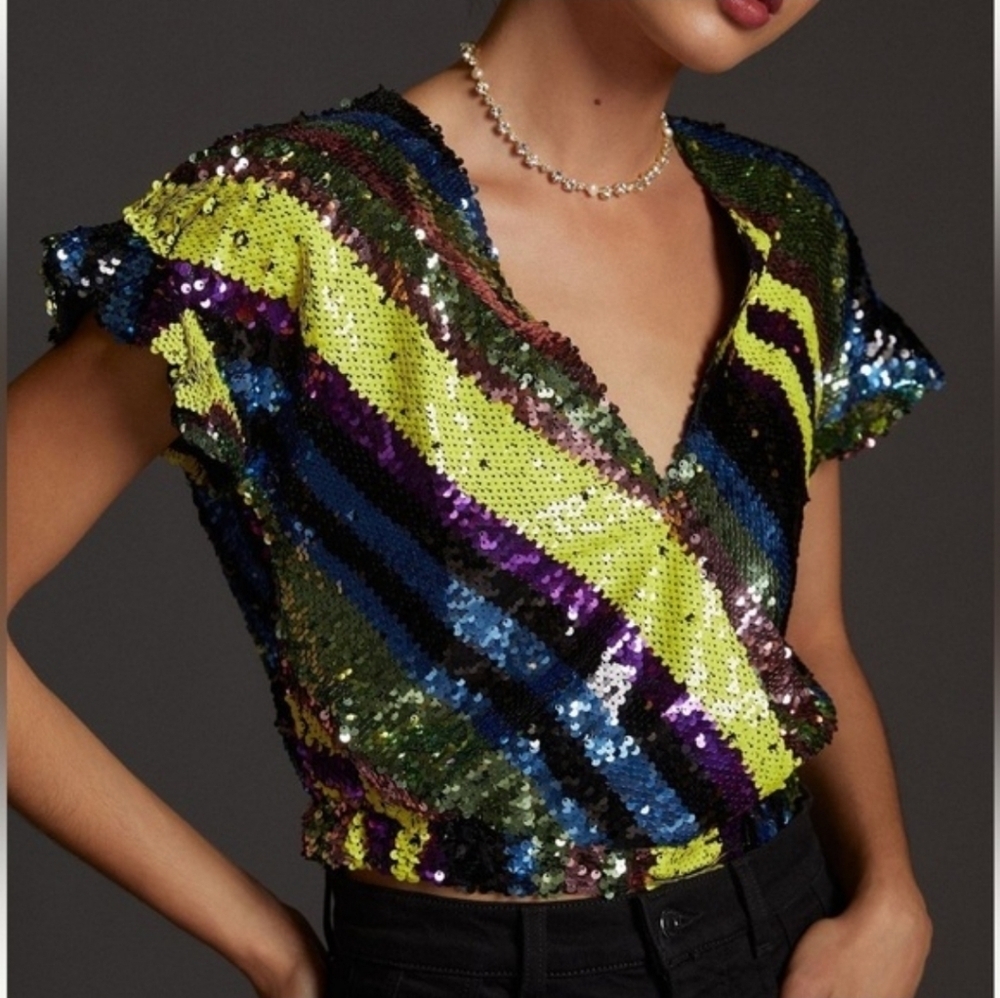 Anthropologie X Rdalamal NWTs Sequins Top